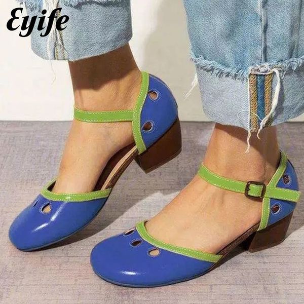 

sandals womens candy color shoes round toe ladies comfy buckle low heel pumps 3543 largesized female dress office 230503, Black