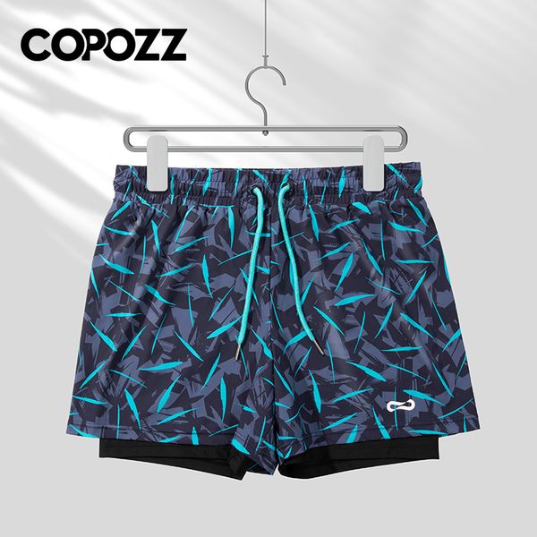 

men's shorts copozz summer men's beach swimming trunks drawstring elastic waist swimsuit shorts plus size quick drying swimwear sh, White;black