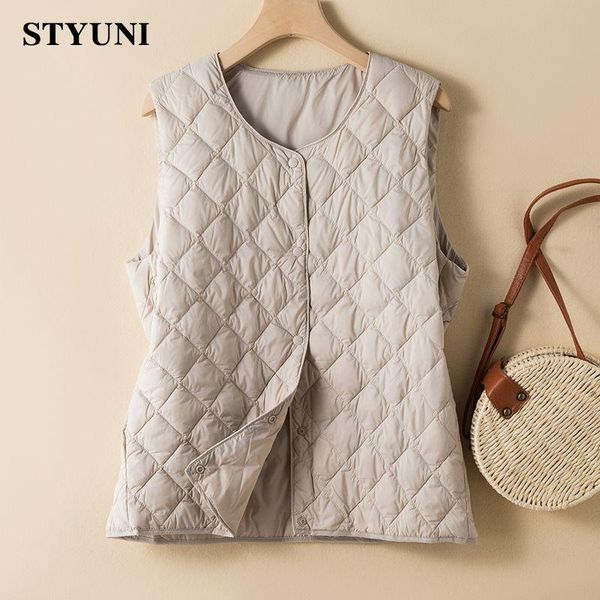 

vests solid plaid line cotton fleece winter down jacket coat korean fashion singlebreasted round neck sleeveless women's jacket vest, Black;white