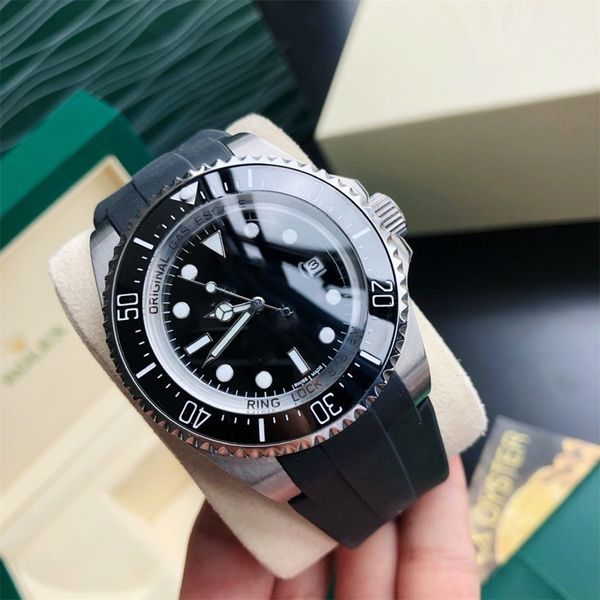 

With box mens automatic mechanical ceramics watches 44mm full stainless steel Gliding clasp Swimming wristwatches sapphire luminous watch montre de luxe, Style 5 watch+original box
