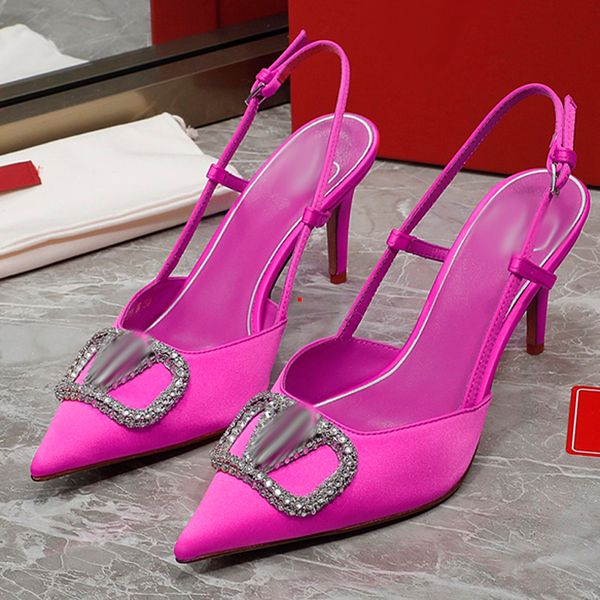 

2023 women dress shoes high heels womens designer genuine leather pumps lady sandals wedding black golden gold heel sandals -k474
