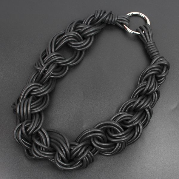 

chokers yd ydbz ladies exquisite luxury braided black rubber necklace jewelry boho glamour mom holiday gift leather 230503, Golden;silver