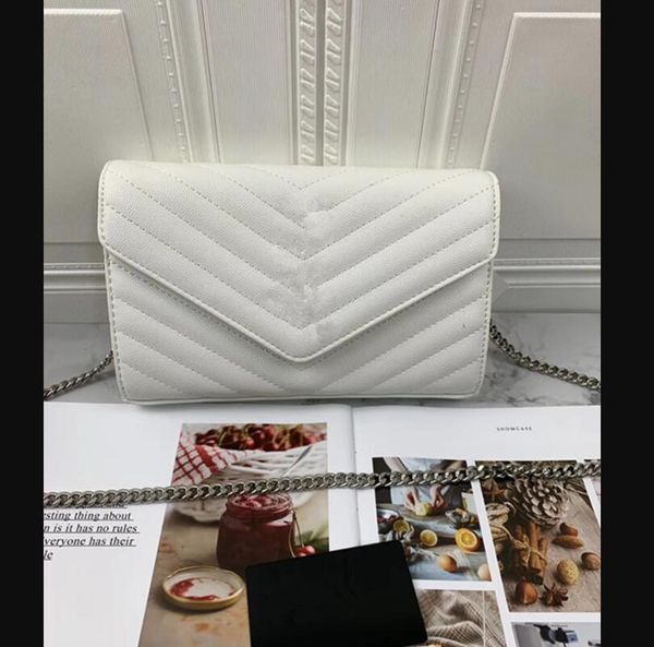 

fashion handbags shoulder luxurys designer bags metal chain gold silver women handbag genuine leather bag flip cover diagonal messenger cros