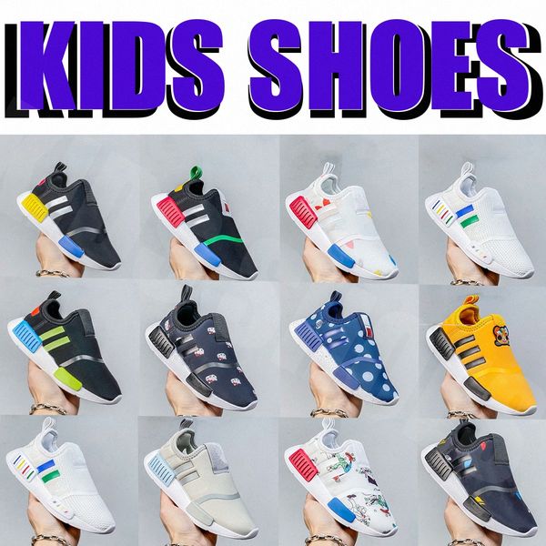 

kids shoes nmdest 360 running shoes casual baby boys girls children shoes sports outdoor size eur22-3 r5rr#, Black