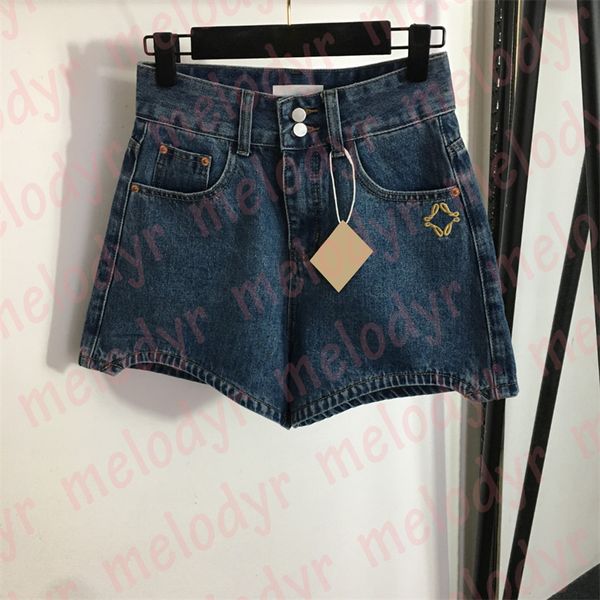 

fashion high waist shorts designer jeans embroidery letter women summer denim pants, White;black