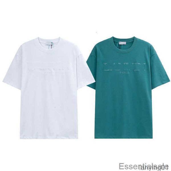 

2023 summer designer men's t-shirts lanvins short sleeve crewneck tees fashion casual mens and women's premium cotton quick dry sp, White;black