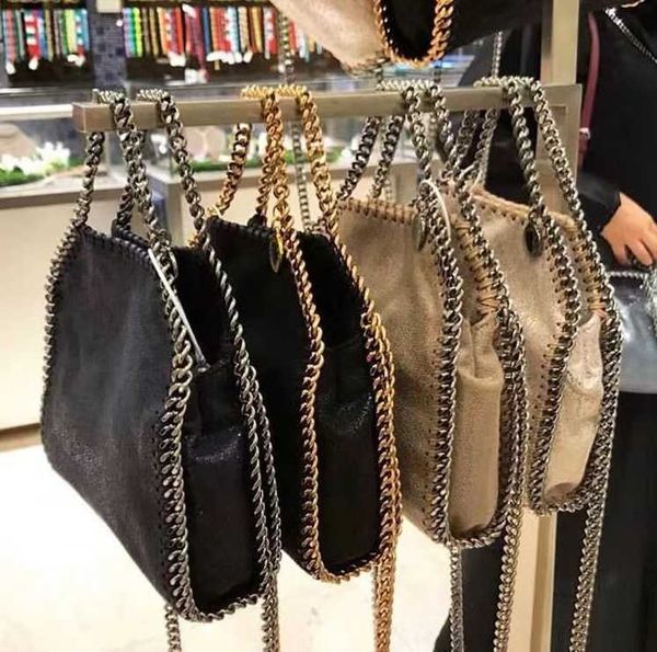 

stella mccartney falabella mini tote woman metallic sliver black tiny shopping women handbag leather crossbody shoulder bags wallet purse 15
