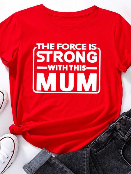 

strong with this mum print t shirt men short sleeve o neck loose tshirt summer men causal tee shirt camisetas, White;black