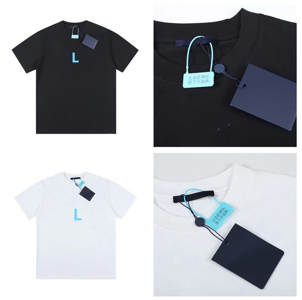 

23ss men's tshirt men t shirt tshirts tee shirts summer plain t-shirts letter o neck loose custom woven dyed fabric 300g pure cotton fo, White;black