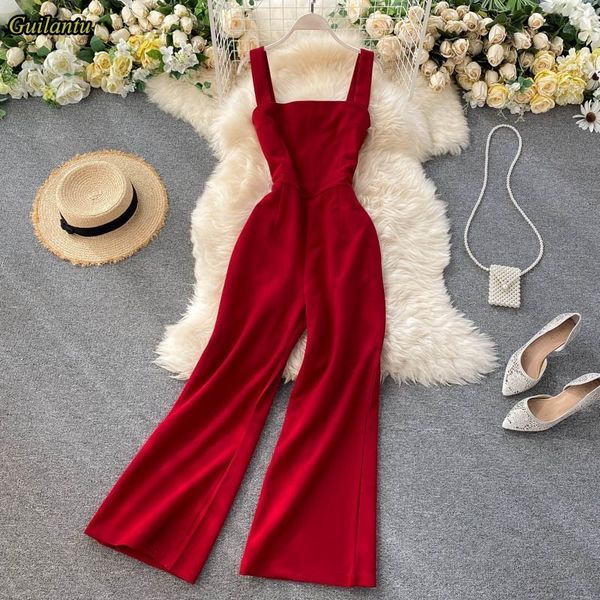 

women's jumpsuits rompers spring summer trousers jumpsuits women's sleeveless spaghetti strap backless wide leg long jumpsuits cas, Black;white