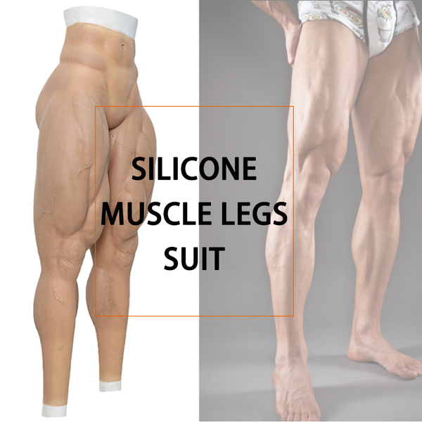 

costume accessories muscle suit cosplay silicone fake body suit with brawny legs shemale male macho costumes prostheses artific, Silver