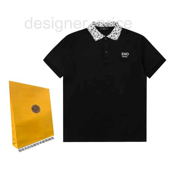 

men's t-shirts designer 2023 spring/summer new couple style flower contrast letter embroidery polo neck short sleeve t-shirt ey8s, White;black