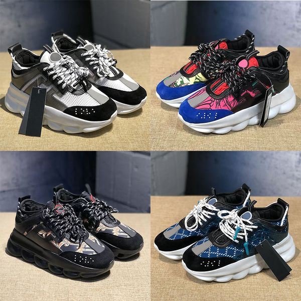 

italy chain reaction shoes casual shoe sneakers height reflective triple black white multi-color suede womens mens fashion luxury designer t