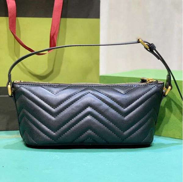 

designer marmont shoulder bag women handbags purse genuine leather zipper closure fashion letters quilted v-shaped lady hobos pouch wallets