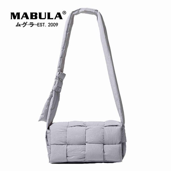 

shoulder bags mabula gray woven feather down padded shoulder bag luxury brand nylon quilted pillow crossbody purses with clutch handbag