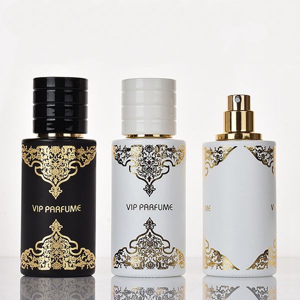

50pcs/lot 50ml black glass empty bottle sprayable enough spray bottle odor travel size portable reuse white perfume bottle