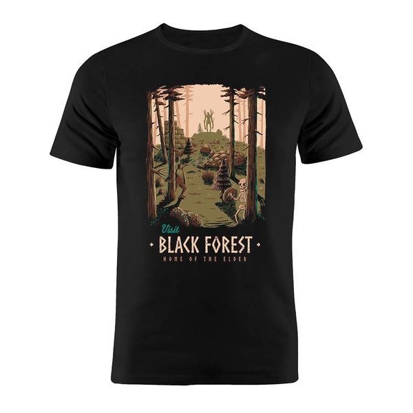 

men's t-shirts cotton t shirt valheim black forest the elder awaits funny artwork tee 230504, White;black