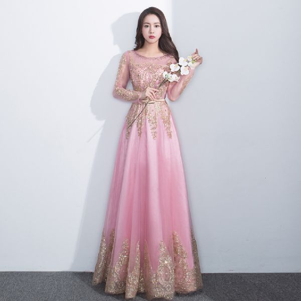 

party dresses arrival luxurious appliques evening dresses long charming long sleeve zipper back a line dust pink formal party dress 230504, White;black