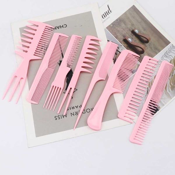 

hair brushes 9pcs hair cutting comb barber hair styling combs wide fine teeth set anti static hairdressing tool for men women salon home use, Silver