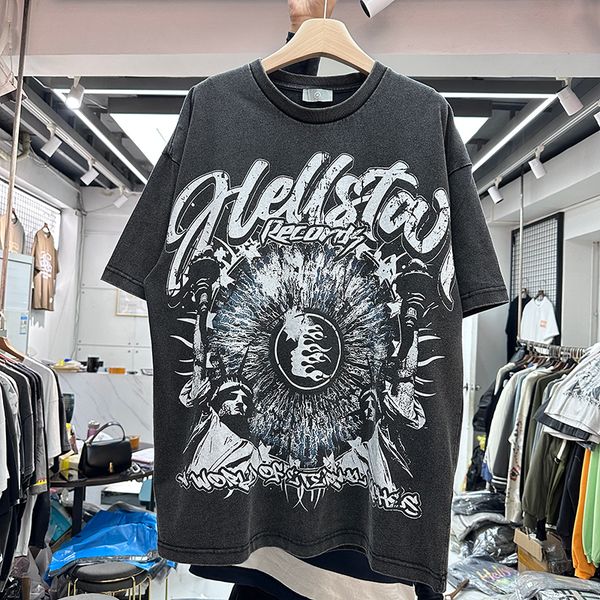 

hip hop tees t-shirts mens oversized shirt us size summer suprior printed heavy fabic tshirts real pics vintage black tee, Black;brown