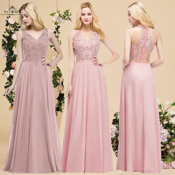 

party dresses fatapaese v neck lace floral appliques long pink evening dress pearls backless party dresses formal dress bridesmaid gown 2305, White;black