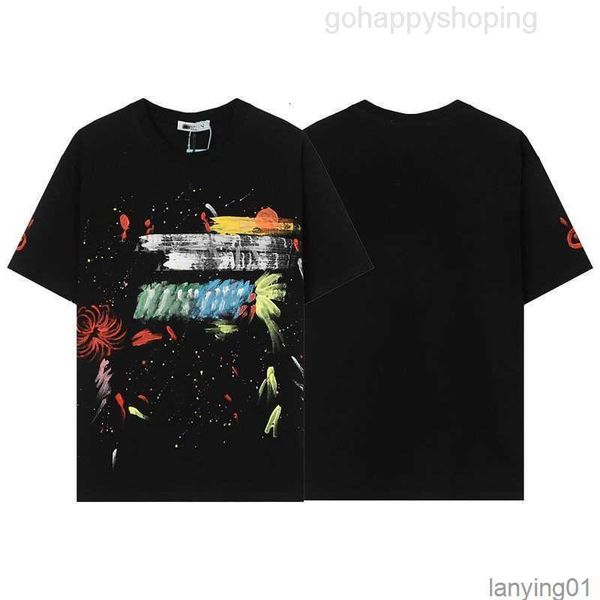 

french designer men's t shirt lanvins lettering brand reflective print quality oversized vintage cotton anti-pilling sport amirs t-shir, White;black