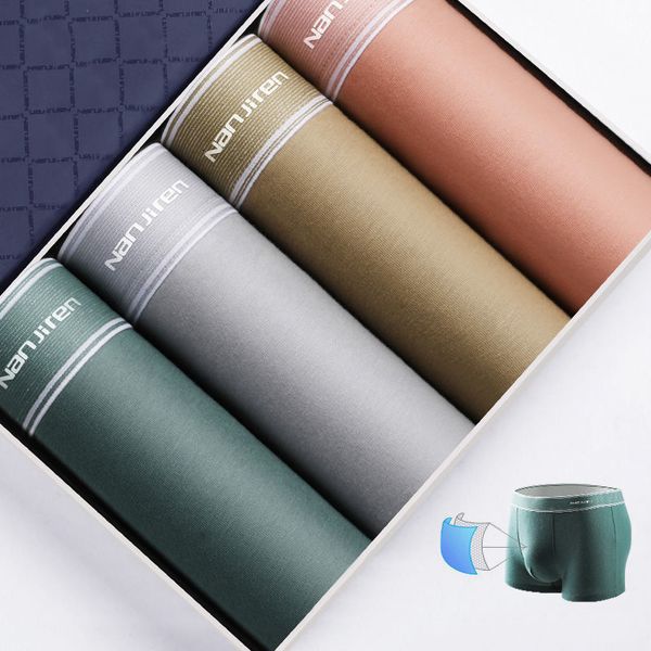 

underpants 4pcs men's boxer shorts cotton underwear panties man underpants male soft u convex lingerie wholesale lots plus size l-5xl 2, Black;white