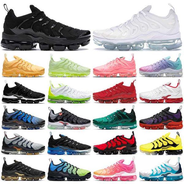 

2022 tn plus running shoes men women triple black white knicks atlanta voltage purple hyper blue pure platinum mens trainers outdoor sports