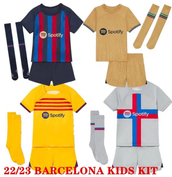 

22/23 barca soccer jersey camisetas de football lewandowski #9 pedri adama ferran ansu fati 22 23 barcelona dest kit shirt kids sets uniform, Black