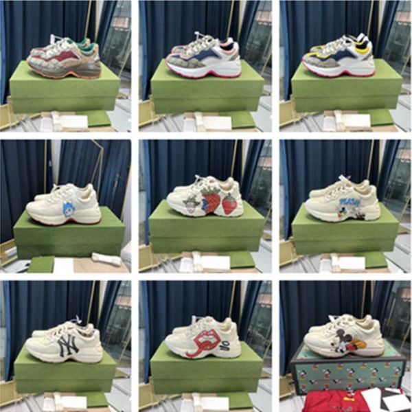 

thick casual leathers shoesss mens shoes gg womens vintages vintage dad white shoess designer classic sole leather rhyton trainer sne slrng6