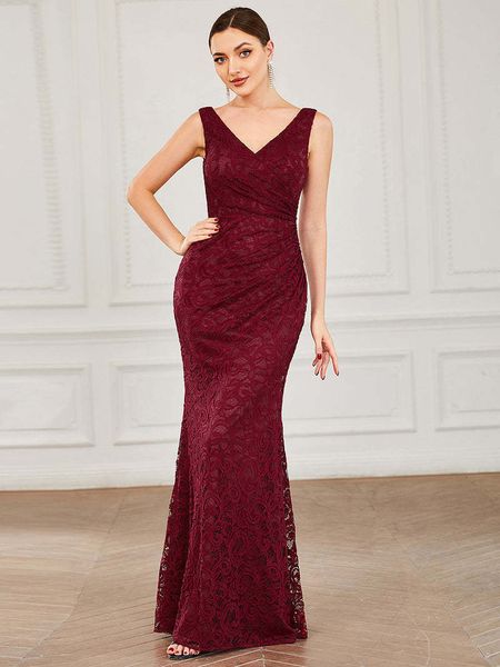 

party dresses elegant evening dress long deep v neck sleeveless mermaid floor length gown ever pretty of simple prom party women dress 23050, White;black