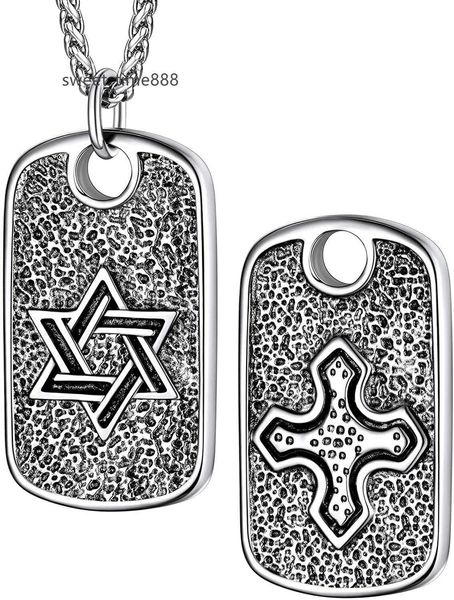 

le star of david necklace handmade stainless steel hexagram pendant israel je star necklace religious jewelry protective amulet gift for men, Silver