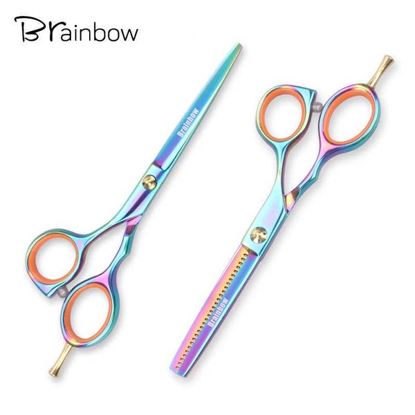 

scissors shears brainbow 2pcsset 55'multicolor hair scissors righthand cutting thinning hairdressing scissors pro salon hair styling to