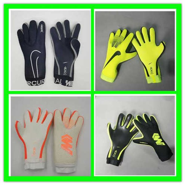 

size 8 9 10 brand goalkeeper gloves mercurial touch elite latex soccer goalie luvas guantes, Black