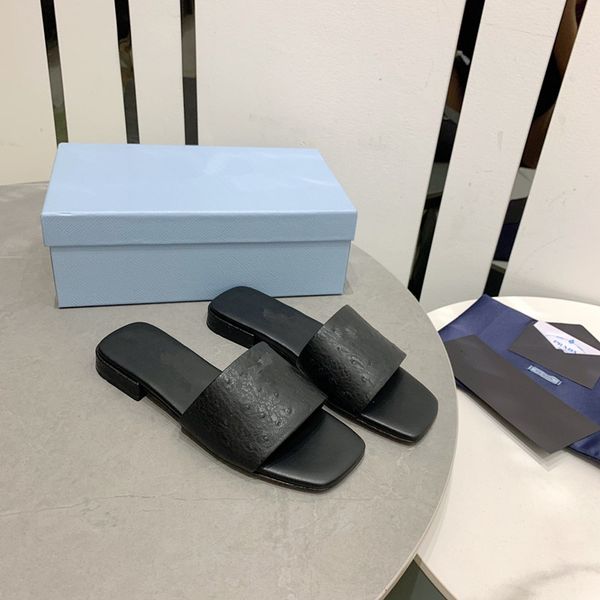 

designer slippers men women slides rubber sandals blooms slide flowers printing sandal leather platform slipper summer beach flip flop 0420, Black