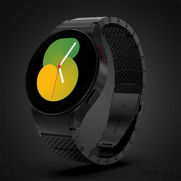 

watch bands no carbon fiber strap for samsung galaxy 5 4 44mm 40mm bracelet band for samsung galaxy 5 pro 45mm strap, Black;brown