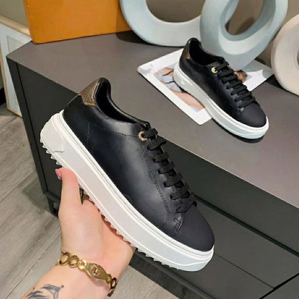 

fashion sneakers men women leather flats luxury designer trainers casual tennis dress sneaker mjiji0000002, Black