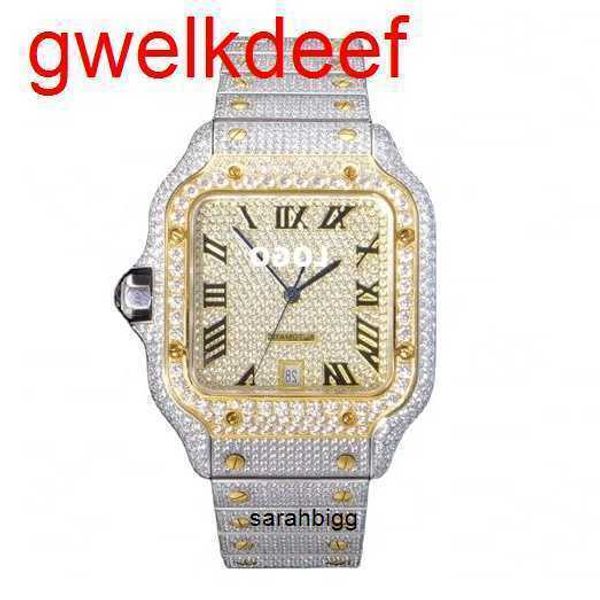 

wristwatches luxury custom bling iced out watches white gold plated moiss anite diamond watchess 5a replication mechanical hgdm 6dzt, Slivery;golden