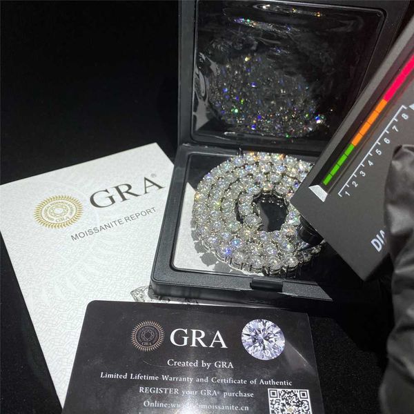 

round cut moissanite diamond 2-6.5mm hip hop jewelry tennis bracelet iced out 925 sterling silver vvs moissanite tennis chain