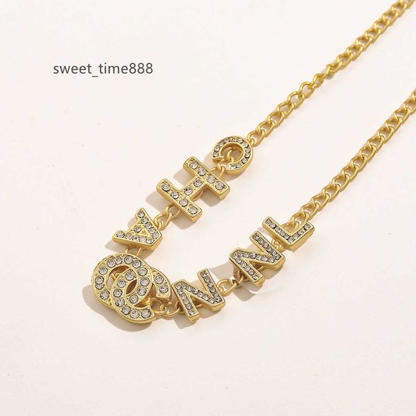 

luxury designer pendant necklaces stainless steel classic simple geometric crystal rhinestone necklace women wedding jewelry accessories, Silver