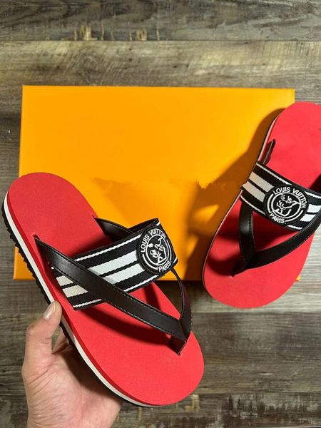 

female summer leather red flat slippers female fashion outside wear matching net red one line 0420, Black