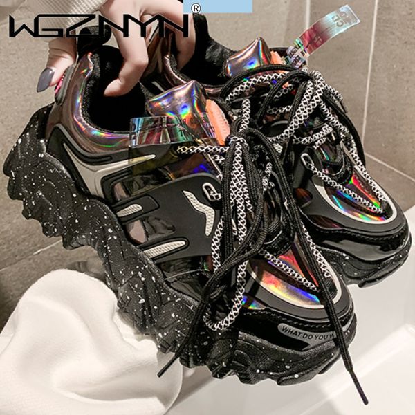 

dress shoes classic sneaker autumn fashion chunky breathable red silver tenis feminino trainers zapatillas mujer 230504, Black