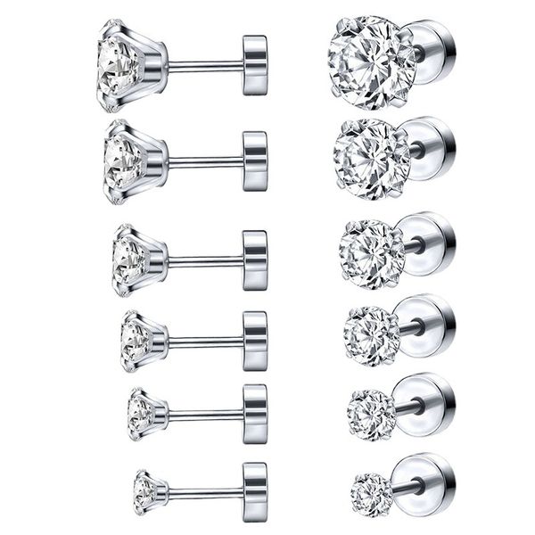 

titanium steel diamond-encrusted designer earrings simple barbell titanium steel earrings designer for women, Golden;silver