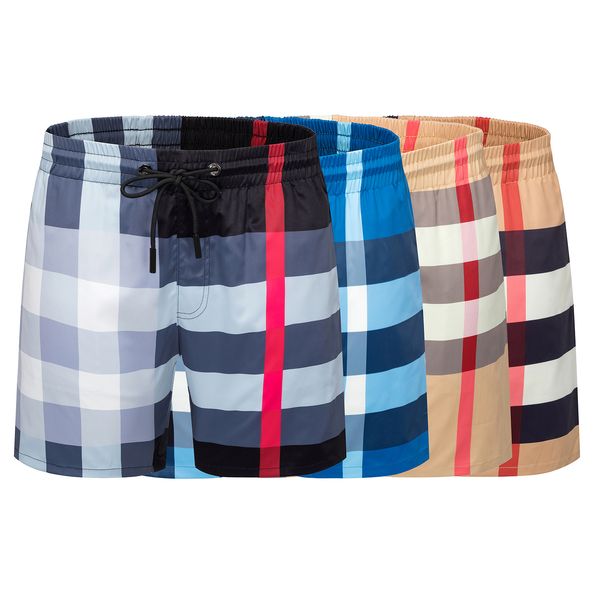 

designer shorts summer mens shorts plaid print casual beach pants men swim short size m-3xl, White;black