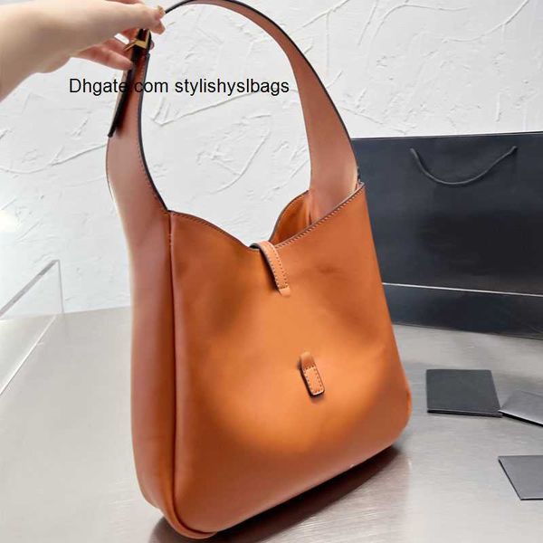 

hobo armpit bucket bag shoulder handbag large shopping purse fashion cowhide genuine leather gold lettering hardware adjustable strap lady p