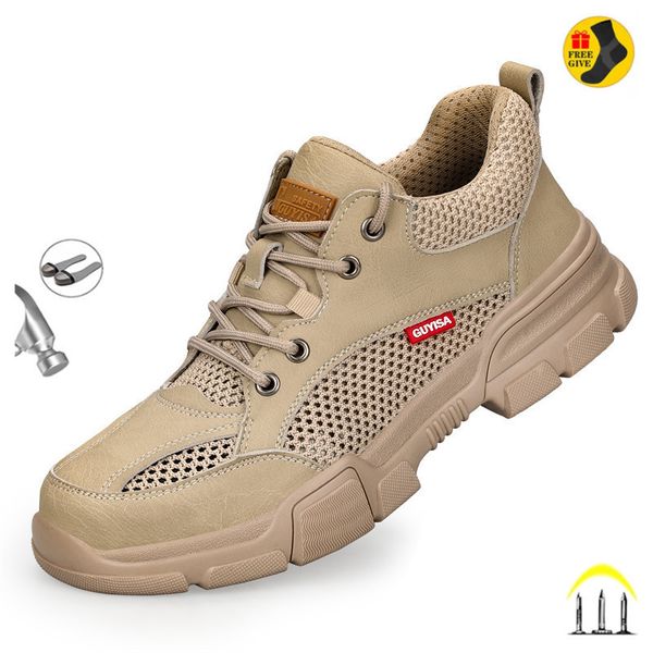 

dress shoes summer steel toe work for men lightweight male indestructible construction welding waterproof puncture proof boots 230503, Black