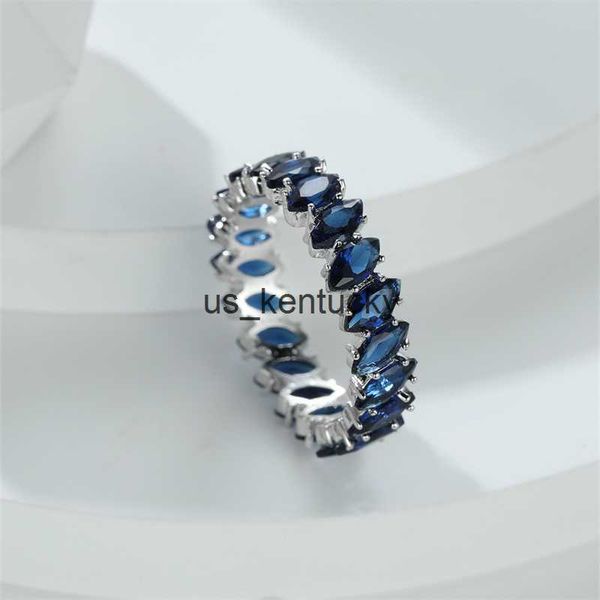 

band rings female cut blue stone ring silver color horse eye zircon wedding rings for women men staing ring jewelry