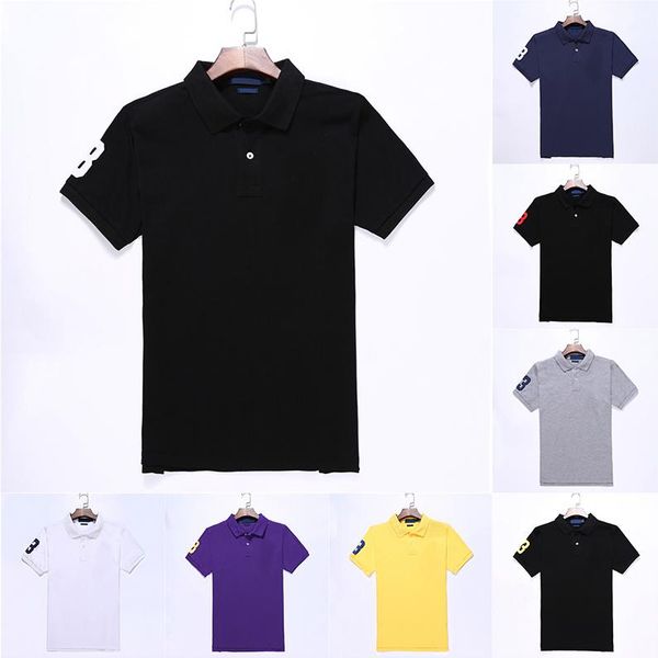 

2023 polos mens designers brands ralphs polo man s casual cotton sleeve business shirts, White;black