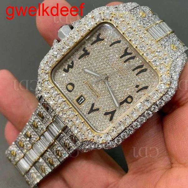 

wristwatches luxury custom bling iced out watches white gold plated moiss anite diamond watchess 5a replication mechanical 31yg 18iu, Slivery;golden