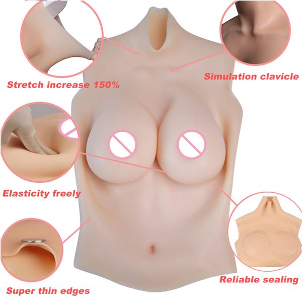 

costume accessories big boobs g cup female silicone breast forms enhancer for crossdresser tv drag queen transgender cosplay sh, Silver